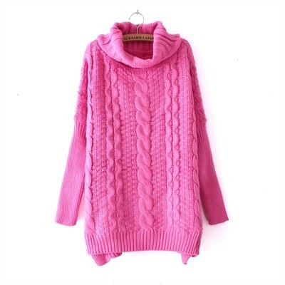 【RF-YP-38093 2013秋冬新款 韓版中長款麻花編織開叉高領毛衣】價格,廠家,圖片,女式毛衣,常熟市服裝城若楓服裝商行-